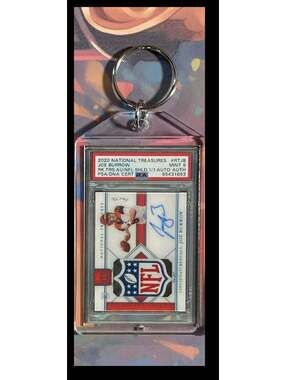 3166 Joe Burrow 2020 Panini Nat Trea Rookie Shield Auto Custom Keychain - Gift